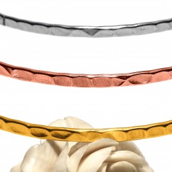 Bracelet Martelé, Acier inoxydable 3 couleurs; Or jaune, Or blanc; Or rose