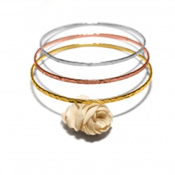 Bracelet Martelé, Acier inoxydable 3 couleurs; Or jaune, Or blanc; Or rose