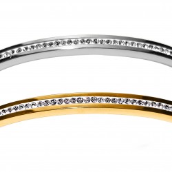 Bracelet Zircon,Acier inoxydable 2 couleurs, Or jaune, Or blanc, Or Rose