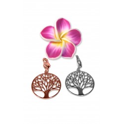 Collier long Charme Arbre de vie , Rosées ou Argentées